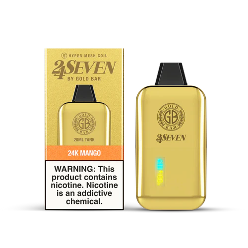 24 Seven Gold Bar 24K Puffs 5% Nicotine Disposable