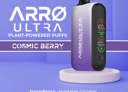 Arro Ultra 15000 ZERO Nicotine Plant-Powered Puffs Juice and Battery Display