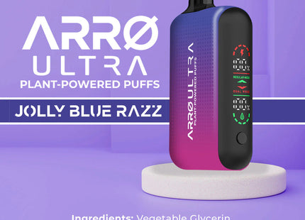 Arro Ultra 15000 ZERO Nicotine Plant-Powered Puffs Juice and Battery Display