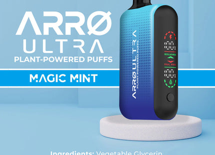 Arro Ultra 15000 ZERO Nicotine Plant-Powered Puffs Juice and Battery Display