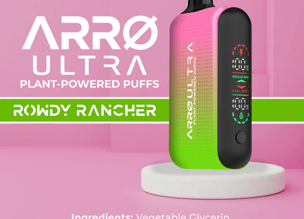 Arro Ultra 15000 ZERO Nicotine Plant-Powered Puffs Juice and Battery Display