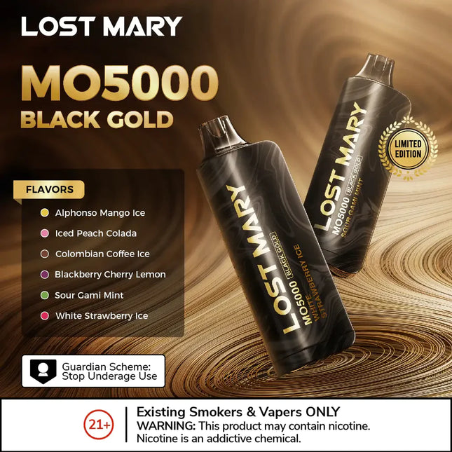Lost Mary MO5000 BLACK GOLD Edition by EBDesign 5% Rechargeable Disposable