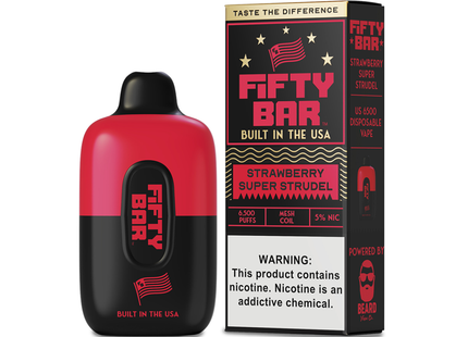 FIFTY Bar Black Series Made In USA 5% Disposable Rechargeable 16ml