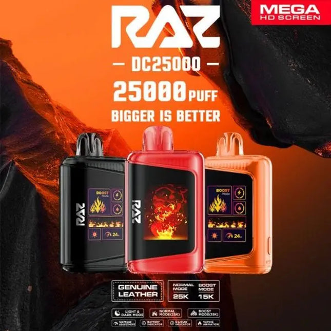 Raz DC25000 5% Rechargeable Disposable 25000 Puffs Genuine Leather