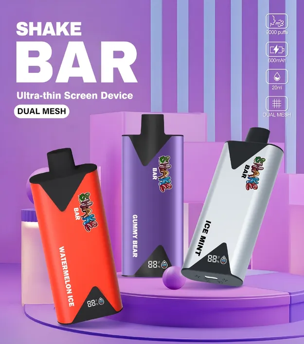 Shake Bar 9000 Puffs 5% Nicotine Digital Display Rechargeable