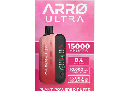 Arro Ultra 15000 ZERO Nicotine Plant-Powered Puffs Juice and Battery Display